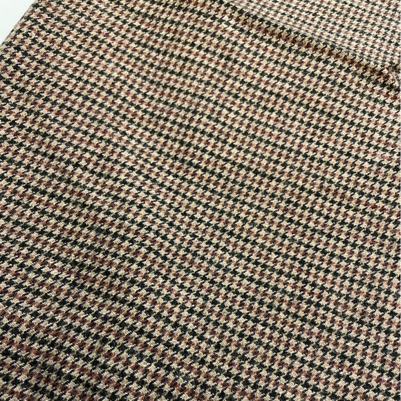 Eddie Bauer size 12 brown wool blend houndstooth pencil skirt - Picture 3 of 7